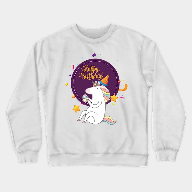 unicorn birthday Crewneck Sweatshirt by SULY